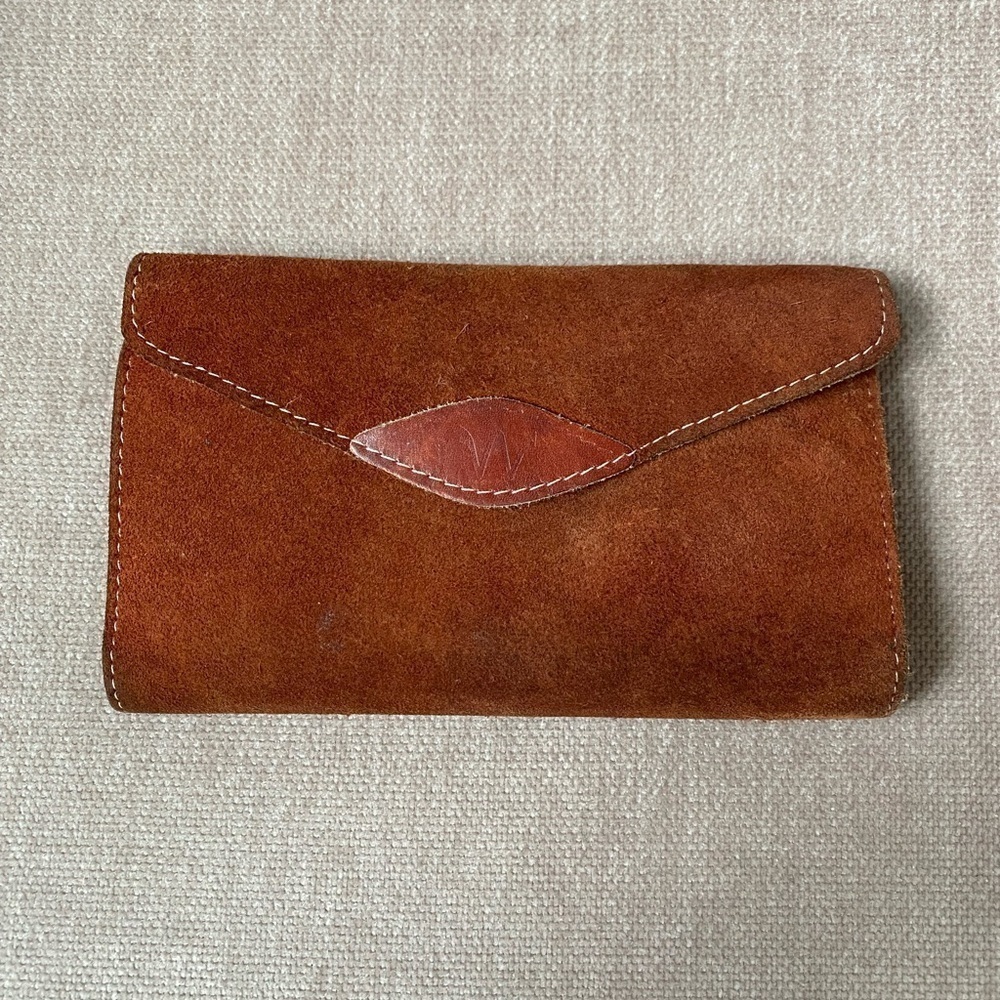 Vintage Brown Nubuck Suede Wallet Made in Brasil